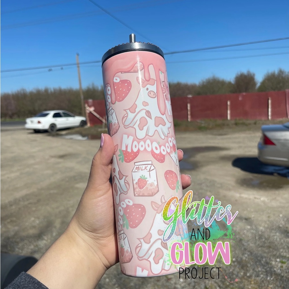 Ready to Ship 30oz Strawberry Boo Milk Slurp Tumbler